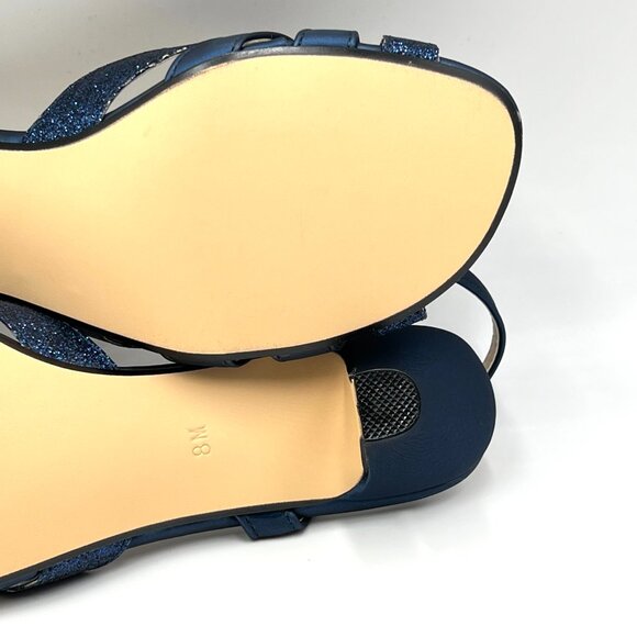 Touch Ups Womens Size 8 Jane Sparkly Blue Kitten Low Heels Dress‎ Sandals Shoes - Picture 10 of 12